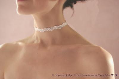 collier de mariée romantique dentelle calais blanche cristal swarovski pièce unique rare pour mariage raffiné haute couture sur mesure vanessa lekpa