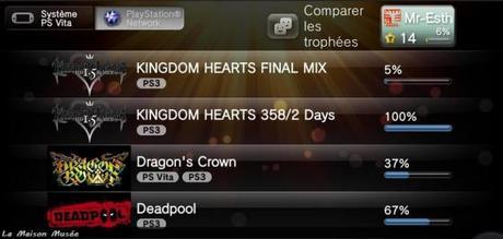100 % ... Uniquement pour 358/2 Days à ce jour ! Il ne faut pas désespérer pour Kingdom Hearts 1 ... Soyez patients! 