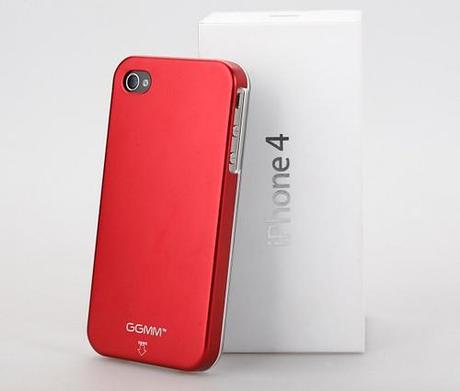 Coque de protection Aluminium rouge pour iPhone 4/4S...
