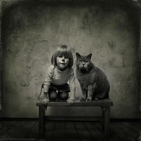 Photographies : Friendship between a girl and her cat, Andy Prokh