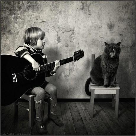 Photographies : Friendship between a girl and her cat, Andy Prokh