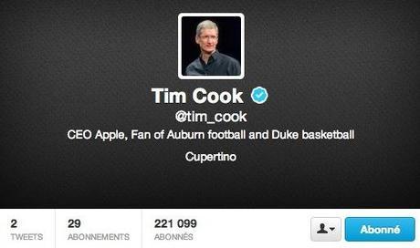 Tim Cook (Apple) s'est enfin mis à Twitter !