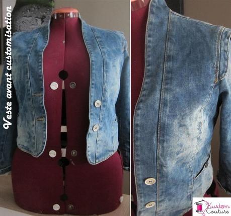 Veste en jean avant customisation | Kustom Couture
