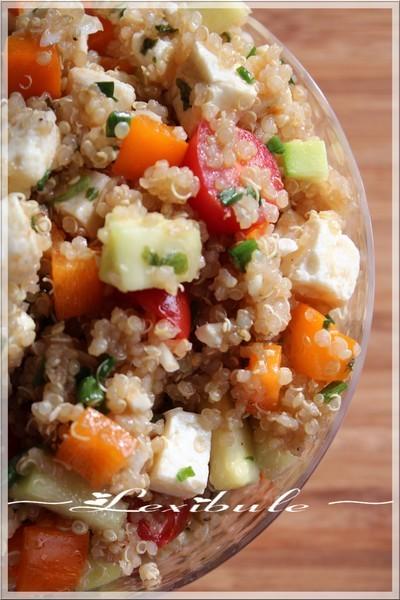 ~Salade de quinoa avec amandes, feta et légumes~
