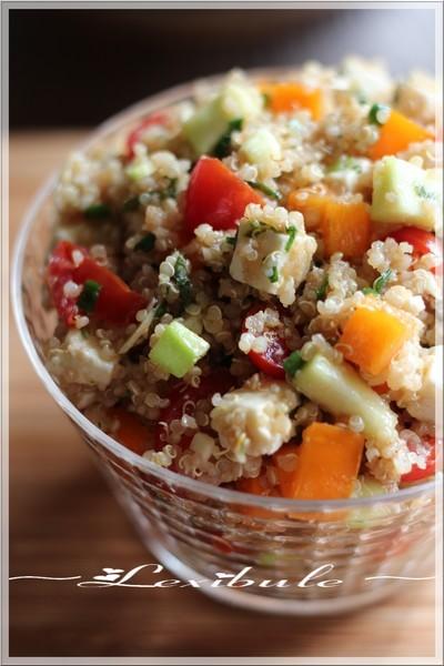 ~Salade de quinoa avec amandes, feta et légumes~