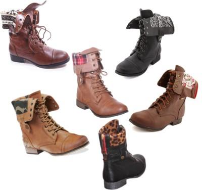 Bottes militaires rabattables