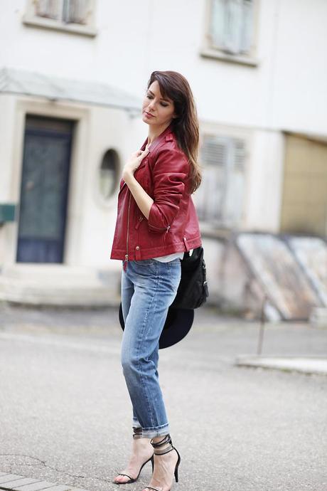 blouson cuir sud express1 Red leather