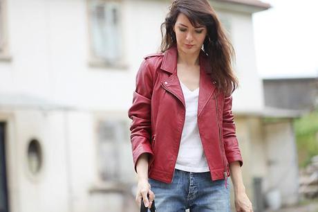 llok denim cuir rouge1 Red leather