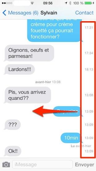 ios 7 iphone imessage date heure messages 1 iOS 7 iPad   iPhone : 5 nouvelles astuces