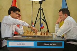 Ronde 5 : Anish Giri (2737) 0-1 Etienne Bacrot (2723) © site officiel