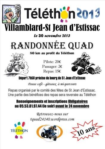Affiche téléthon villambard st jean estissac 30-11-13