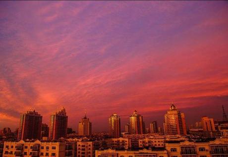 Photo : Coucher de soleil dans la ville d'harbin #chine 
Source : MAXPP