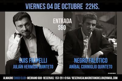 Luis Filipelli et El Negro Falótico à Almagro Tango Club ce vendredi [à l'affiche]