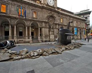 Un sous-marin fait surface en plein coeur de Milan
