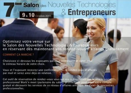7ème Salon des Nouvelles Technologies et Entrepreneurs : Je prends facilement rendez-vous avec un exposant du Salon !