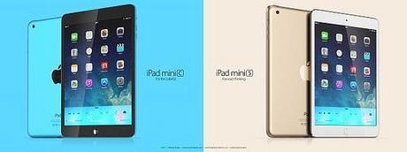 Un iPad mini bleu et un couleur or...