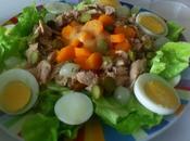 Salade Batavia carottes cuites thon œufs durs