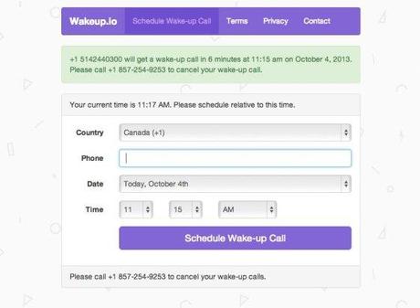 wakeup.io  Wakeup.io : programmez des appels pour vous réveiller  