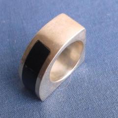 bague argent et onyx