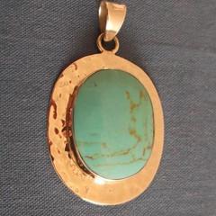pendentif argent et pierre de turquoise