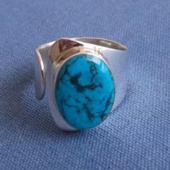bague avec turquoise bleu