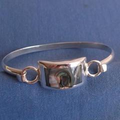 Bijoux en nacre d'abalone bracelet argent avec nacre d'abalone