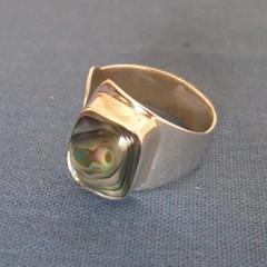 Bijoux en nacre d'abalone bague d'abalone en argent
