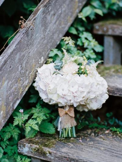 bouquet hortensia blanc
