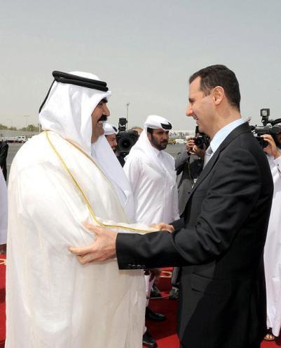 Cheikh Hamad Ben Khalifa Al Thani et Bachar al-Assad