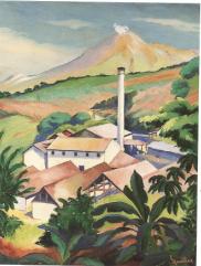 Jules Marillac Saint - Pierre, paysage avec usine vers 1934