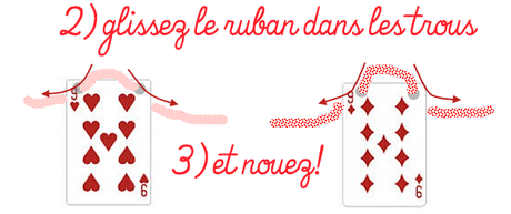 La course cocasse #1 ♠ Réaliser une jolie guirlande de cartes alice guirlande 2