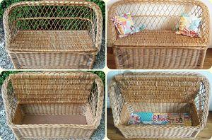 Banc coffre osier enfant AV-AP