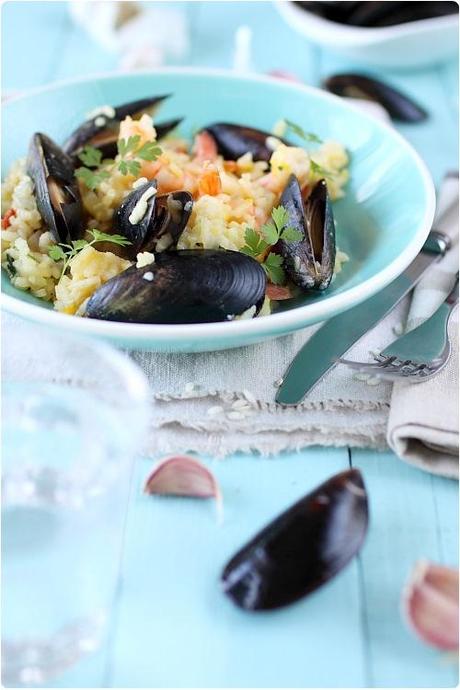 Risotto aux crevettes et moules