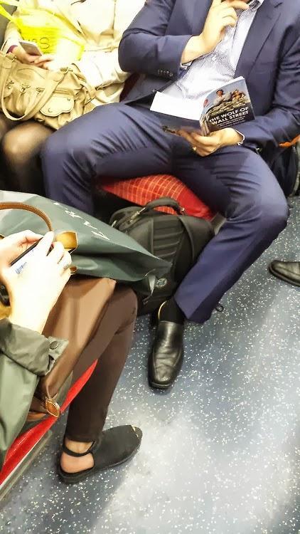 Men taking up too much space on train  |  Tumblr