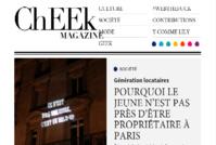 Capture d'écran du pure player Cheek Magazine.