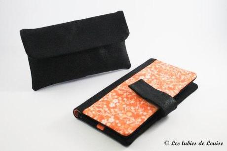 commande personnalisée portefeuille étuis lunette simili cuir noir et orange - Les lubies de Louise (6 sur 7)