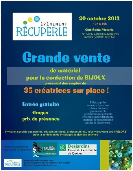 Un évènement à ne pas manquer pour l'achat de perles et fournitures ce weekend à Québec