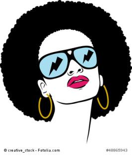 afro hair hippie woman pop art