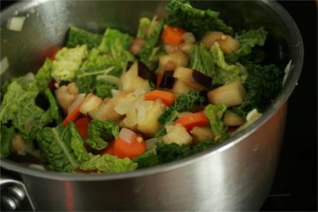 légumes cuits pour risotto