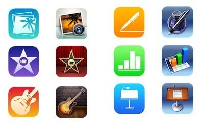 Les nouvelles icônes iOS 7 des Apps Apple sur iPhone...