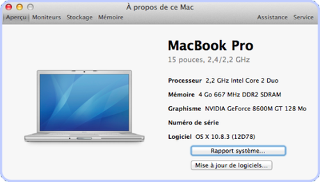 MacBook Pro info