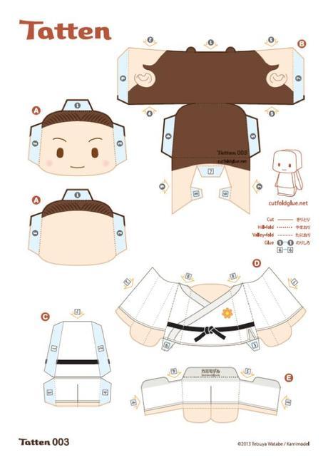 Tatten papertoys de Tetsuya Watabe (x 5)