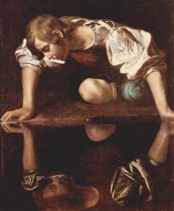 Le Caravage, Narcisse, huile sur toile, 110 × 92 cm, 1594-1596, Galleria Nazionale d'Arte Antica, Rome, Italie
