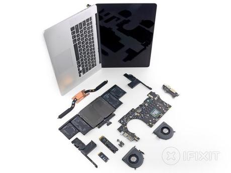 Macbookretina15fixit Nouveau MacBook Pro 15 pouces Retina : 1/10 selon iFixit...