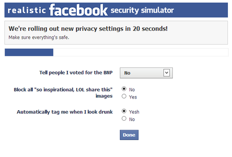 Realistic Facebook Security Simulator:Saurez vous sécuriser votre compte Facebook à temps?