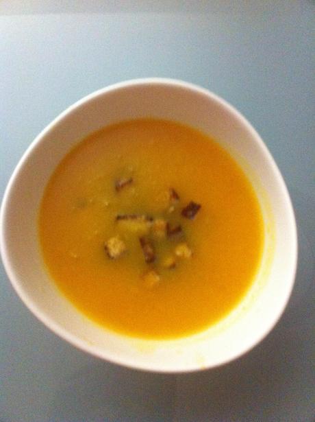 soupe de courge au tofu fumé