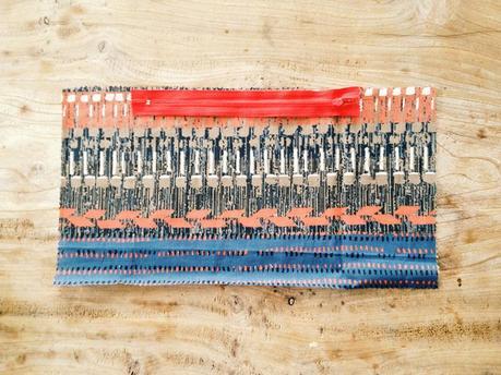 The World is a Kit, Make it! #4 :: Tutorials! Disposez à l'envers votre tissu imprimé, placez le zip à l'envers aussi et le coudre ...