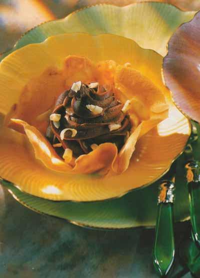 Tulipes de mousse pralinée