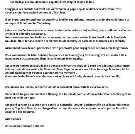 Koudede: Un an déjà ...