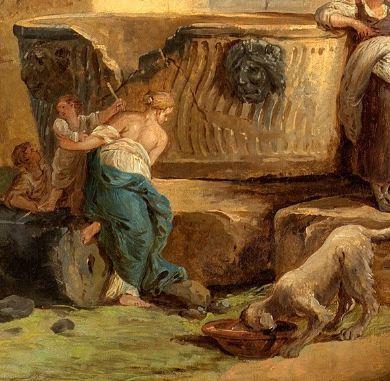 La ruine- carrefour Hubert Robert 1775 _Ruins_with_an_obelisk_in_the_distance_groupe5